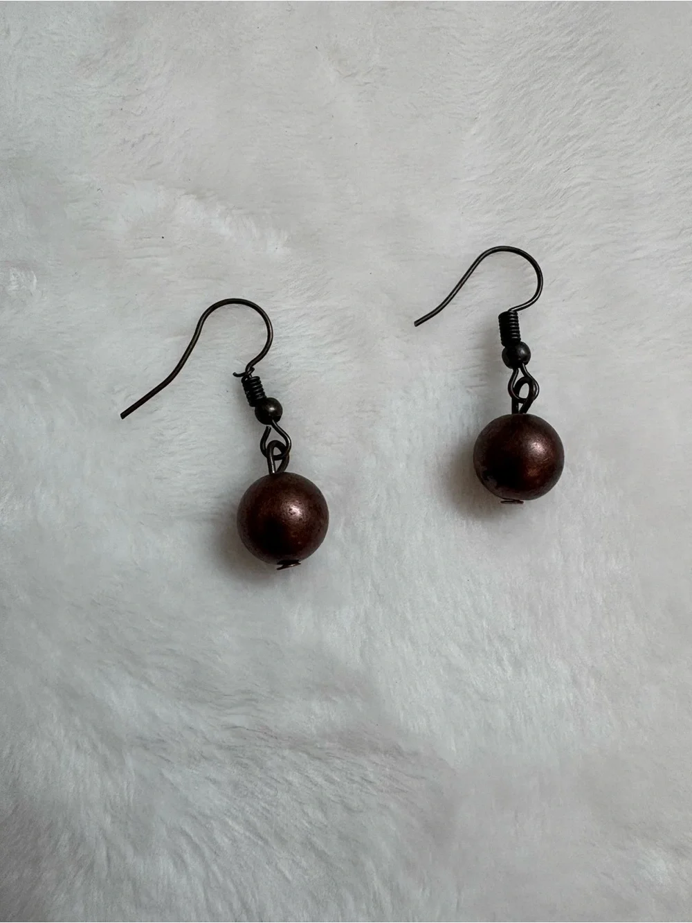Copper Bead Drop Earrings - Women Jewelry